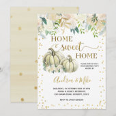 White Herfst Pumpkin Home Sweet Home Uitnodiging (Voorkant / Achterkant)