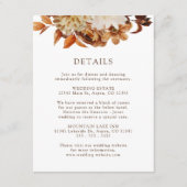White Herfst Terracotta Floral Wedding Details Informatiekaartje (Voorkant)