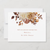 White Herfst Terracotta Leaves Floral Hartelijk da Kaart (Achterkant)