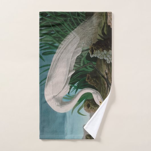 White Heron Birds of America Audubon Print Bad Handdoek (Handdoek)