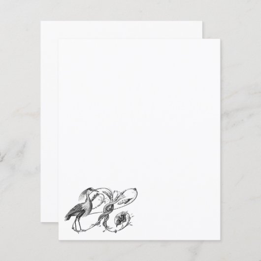 White Heron  Design Italiaans papier (Voorkant / Achterkant)