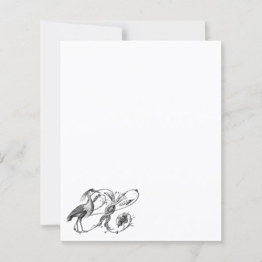 White Heron  Design Italiaans papier (Voorkant)