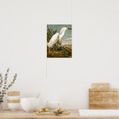 White Heron door John James Audubon Poster (Keuken)