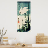 White Heron en Iris Poster (Keuken)