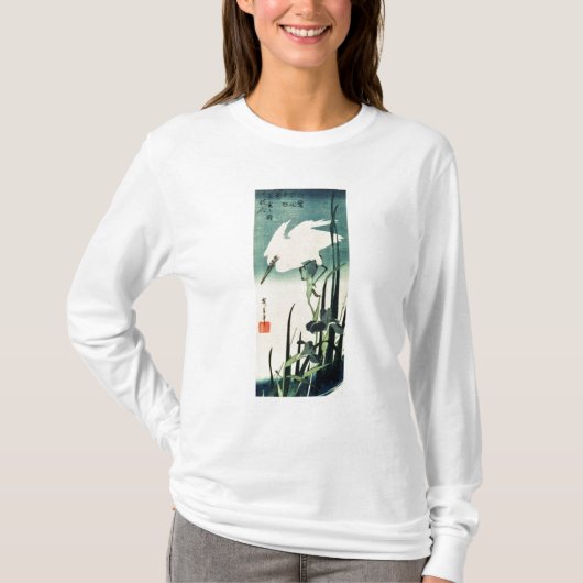 White Heron en Iris T-shirt (Voorkant)