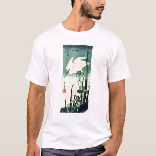 White Heron en Iris T-shirt (Voorkant)