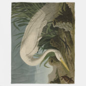 White Heron, Great Egret, Audubon Birds of America Fleece Deken (Voorkant)