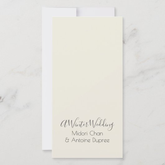 White Heron in Sneeuwbruin Theme RSVP Card (Achterkant)