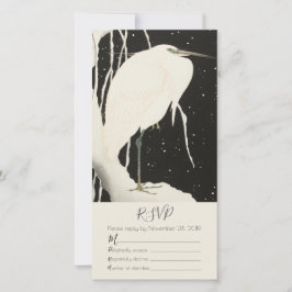 White Heron in Sneeuwbruin Theme RSVP Card