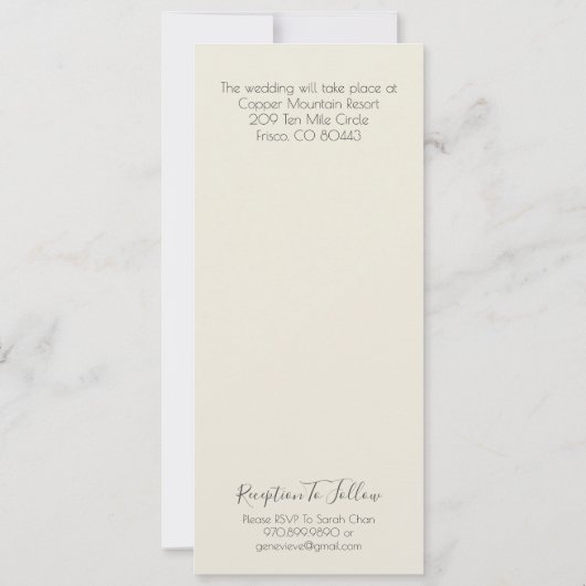 White Heron in Snow Winter Wedding Kaart (Achterkant)