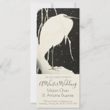 White Heron in Snow Winter Wedding