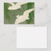 White Herons and Willow in Rain by Ohara Koson Notitiekaartje (Voorkant / Achterkant)