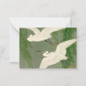 White Herons and Willow in Rain by Ohara Koson Notitiekaartje (Voorkant)