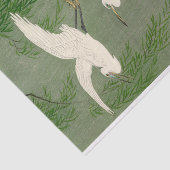 White Herons and Willow in Rain by Ohara Koson Tissuepapier (Detail)