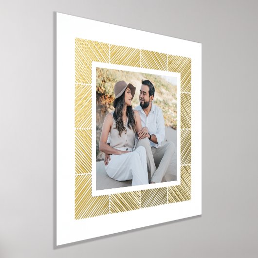 White Herringbone Custom Foto Folie Art Print (Laagn)