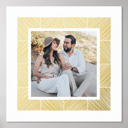 White Herringbone Custom Foto Folie Art Print (Voorkant)