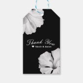 White Hibiscus Black Tropical Wedding Aloha Favor Cadeaulabel (Voorkant)