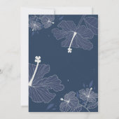 White Hibiscus Bridal Shower Invitation Kaart (Achterkant)