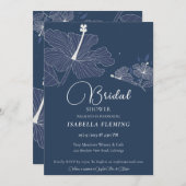 White Hibiscus Bridal Shower Invitation Kaart (Voorkant / Achterkant)