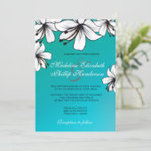 White Hibiscus-bruiloft uitnodiging (Staand voorkant)