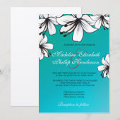 White Hibiscus-bruiloft uitnodiging (Voorkant / Achterkant)