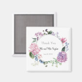 White hibiscus flower bruiloft bedankt magneet (Voorkant / Achterkant)