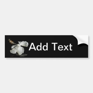 White Hibiscus Flower Side Uitzicht Bumpersticker