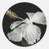 White Hibiscus Flower Side Uitzicht Ronde Sticker (Voorkant)