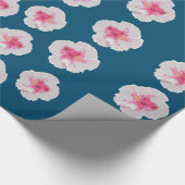 White Hibiscus Flowers Custom Cadeaupapier (Hoek)