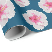 White Hibiscus Flowers Custom Cadeaupapier (Rol Hoek)