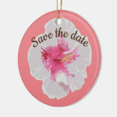 White Hibiscus Flowers Custom Keramisch Ornament (Links)