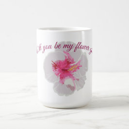 White Hibiscus Flowers Custom Koffiemok