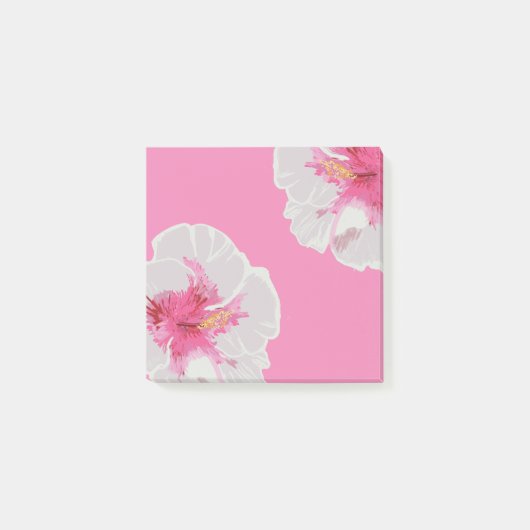 White Hibiscus Flowers Custom Post-it® Notes (Voorkant)