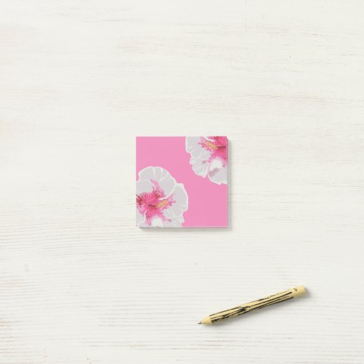 White Hibiscus Flowers Custom Post-it® Notes (Op bureau)