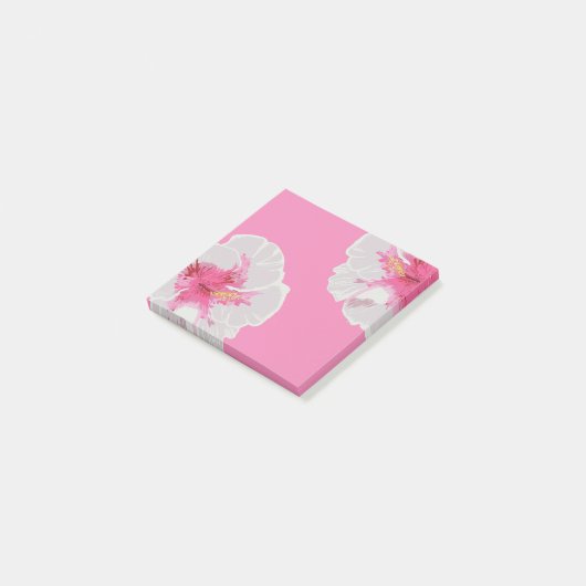 White Hibiscus Flowers Custom Post-it® Notes (Schuin)