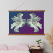 White Hibiscus Flowers Hangend Wandkleed (Slaapkamer)
