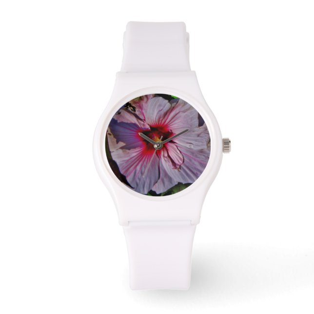 White Hibiscus Horloge (Voorkant)