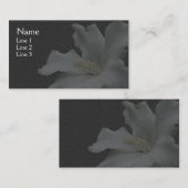 White Hibiscus on Black Floral Visitekaartje (Voorkant / Achterkant)