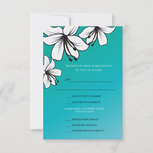 White Hibiscus - rsvp cards Kaartje (Voorkant)