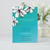 White Hibiscus - rsvp cards Kaartje (Staand voorkant)