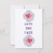 White Hibiscus Save the Date Kaart (Voorkant)