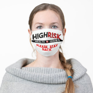 White High Risk Health Issues Awareness Stoffen Mondkapje