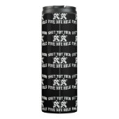 White Hockey Goalie Hou je vijfhoek dicht Thermosbeker (Achterkant)