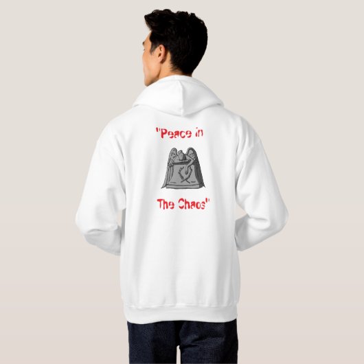 White Hoddie Peace in the Chaos Hoodie (Achterkant volledig)