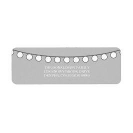 White Holiday String of Lights Adresetiketten Etiket