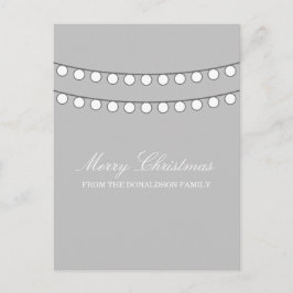 White Holiday String of Lights Briefkaart