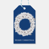 White Holiday Wreath Cadeaulabel (Voorkant)