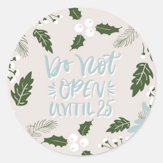 White Holly Botanical gaat niet open voor kerst Ronde Sticker (Voorkant)