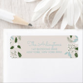 White Holly Botanical Prettige feestdagen Address Etiket (Insitu)