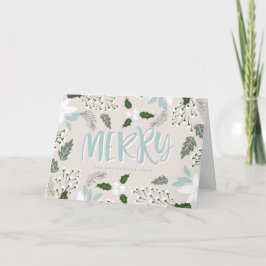 White Holly Botanical Prettige feestdagen Kaart